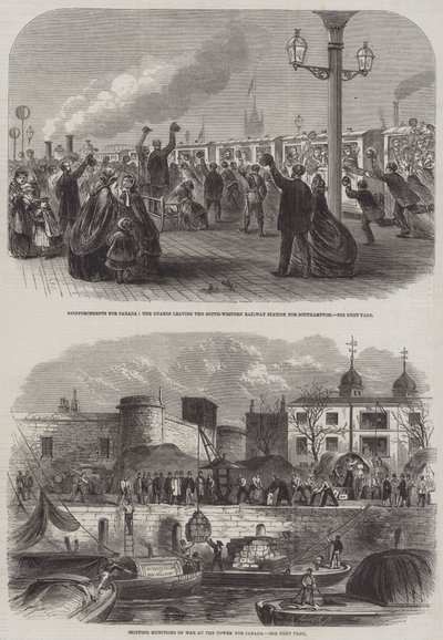 Kanada için Takviyeler (gravür) by English School