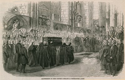 John Hunters'ın yeniden gömülmesi Westminster Abbey, Londra'da kaldı by English School