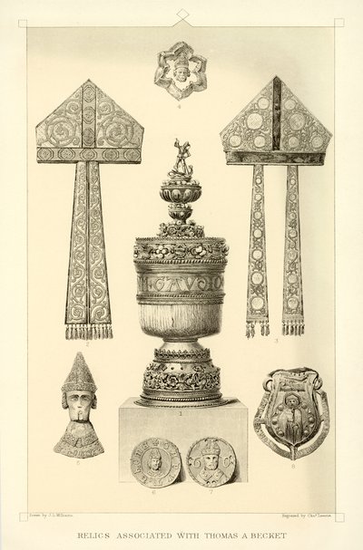 Thomas A Becket ile ilgili kalıntılar by English School