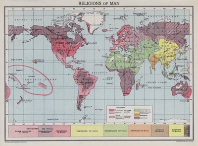 İnsanlık Dinleri (renkli taş baskı) by English School