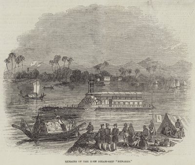 Demir Buharlı Gemi "Benares"in Kalıntıları (gravür) by English School