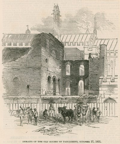 Eski Parlamento Binası kalıntıları, 27 Ekim 1851 by English School