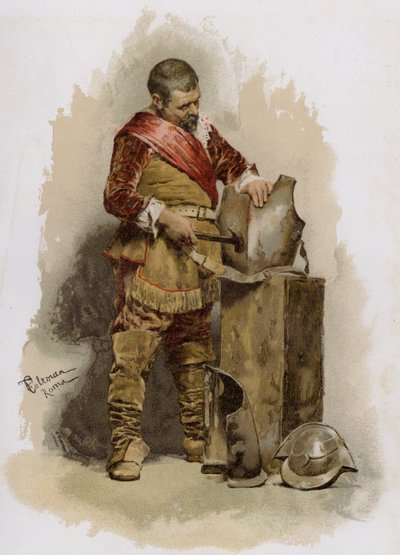 Zırhı onarmak (chromolitho) by English School