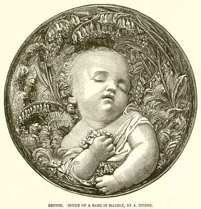 Repose. Mermerden Bir Bebek Çalışması, A. Munro (gravür) by English School