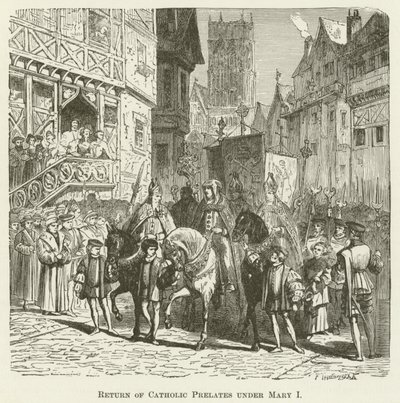 Mary I altında Katolik Prelates Dönüşü by English School