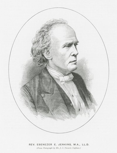 Rev Ebenezer E Jenkins (taş baskı) by English School