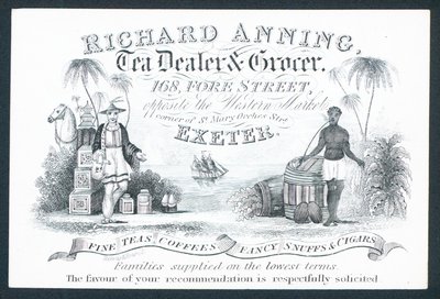 Richard Anning, çay satıcısı ve bakkal, ticaret kartı by English School