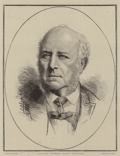 Richard Bethell, Baron Westbury (gravür) by English School