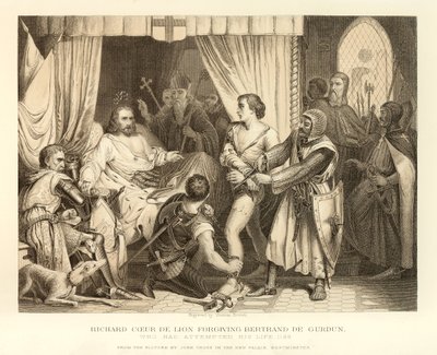 Richard Coeur De Lion forgiving Bertrand De Gurdun  by English School