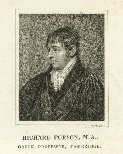 Richard Porson, Yunan Profesör, Cambridge (gravür) by English School