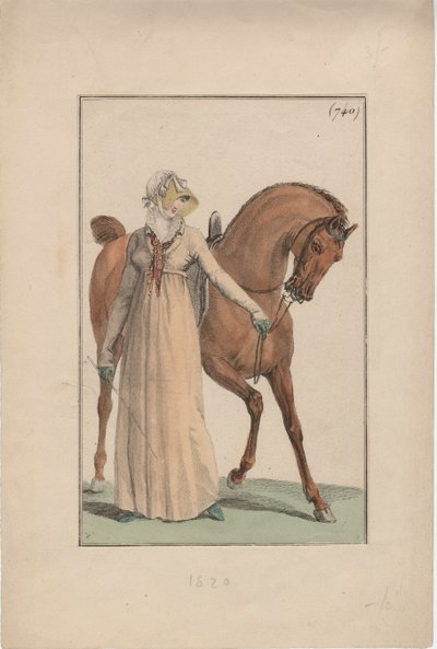 Binicilik elbisesi, c.1806 by English School