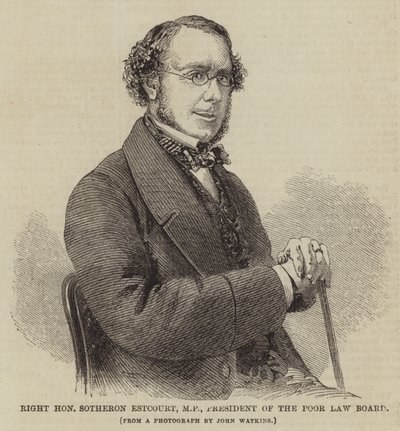 Sayın Sotheron Estcourt, Milletvekili, Yoksullar Hukuku Kurulu Başkanı (gravür) by English School