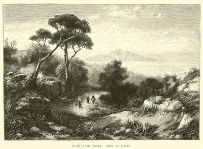 Massa yakınlarındaki yol, Capri manzarası by English School