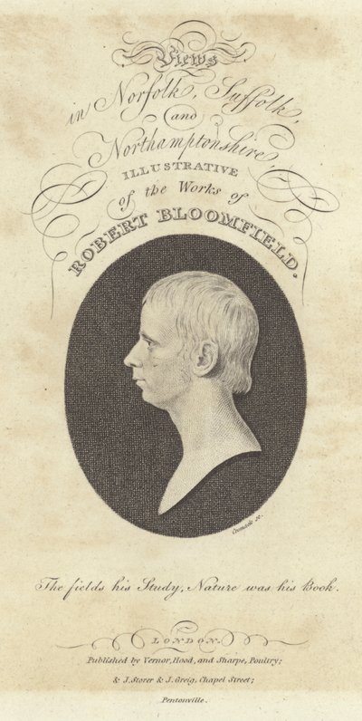 Robert Bloomfield, şair, portre (gravür) by English School