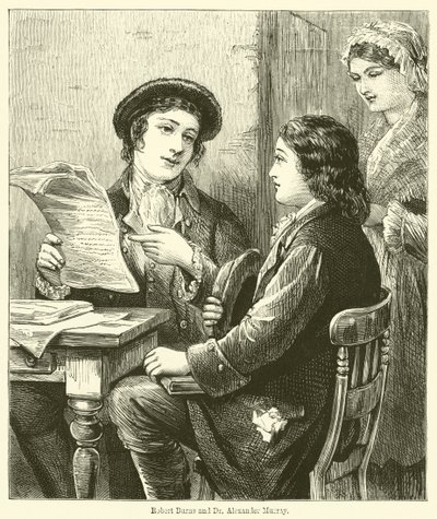 Robert Burns ve Dr Alexander Murray (gravür) by English School