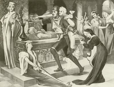 Robert the Devil, III. Perde sahnesi (gravür) by English School