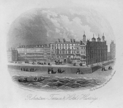 Robertson Teras ve Otel, Hastings (gravür) by English School