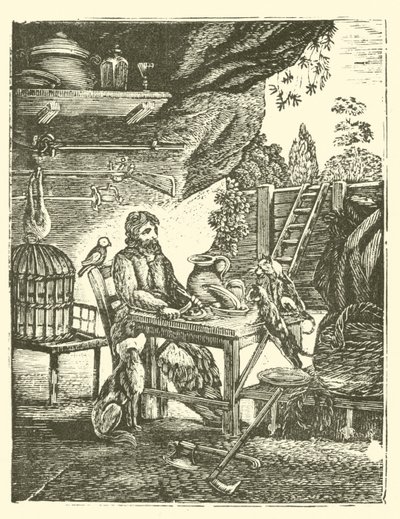 Robinson Crusoe (tahta baskı) by English School