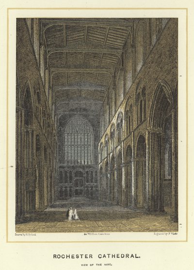 Rochester Katedrali, nefin görünümü by English School