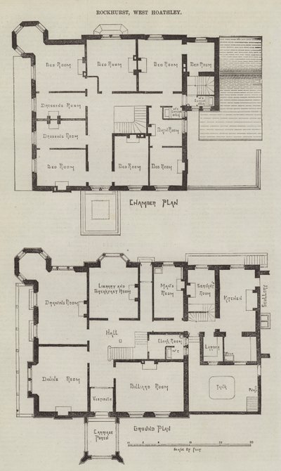 Rockhurst, Batı Hoathley (gravür) by English School