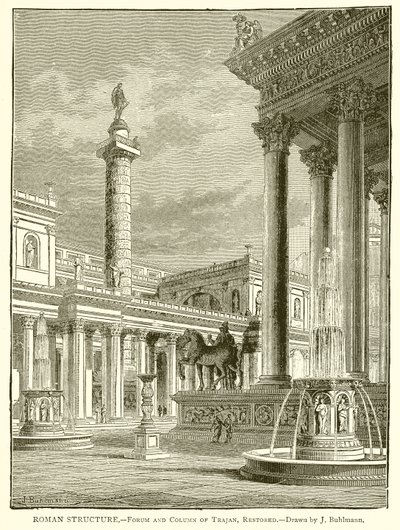 Roma Yapısı.--Forum ve Trajan Sütunu, Restore Edildi by English School