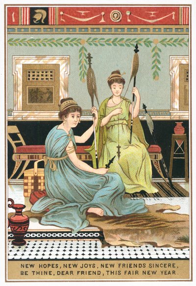 Roman bayanlar villada, Yeni Yıl Kartı by English School