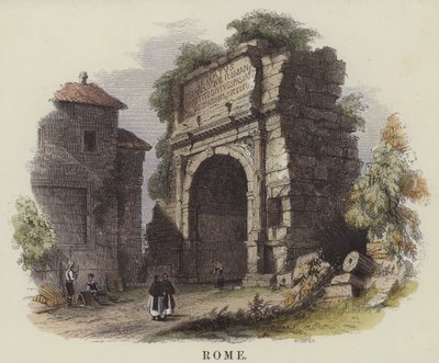 Roma (renkli gravür) by English School