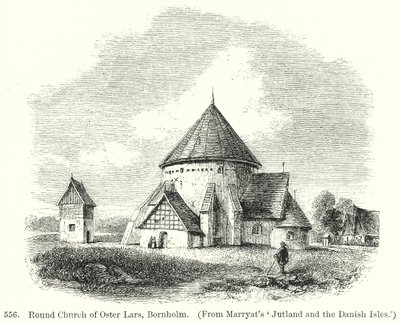 Oster Lars Yuvarlak Kilisesi, Bornholm (gravür) by English School