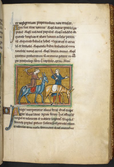 Kraliyet 12 F.XIII, f.39   Kıçlı iki adamla iki adam. , Bestiary