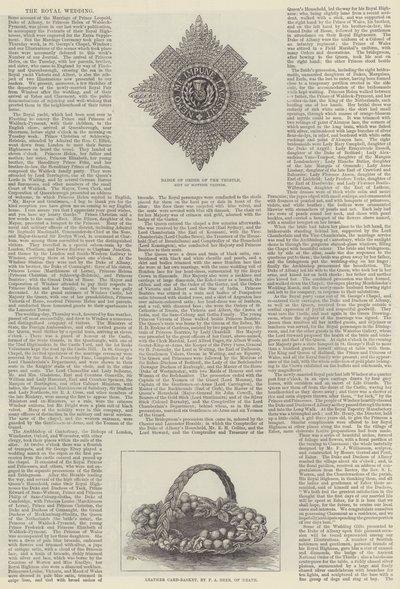 Prens Leopold ve Prenses Helena'nın Kraliyet Düğünü (gravür) by English School
