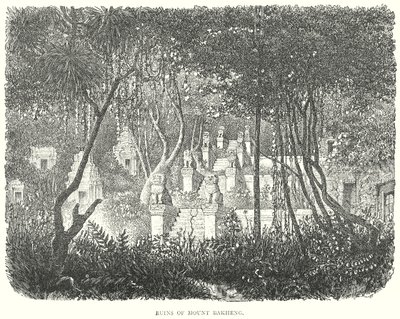 Bakheng Dağı kalıntıları (gravür) by English School