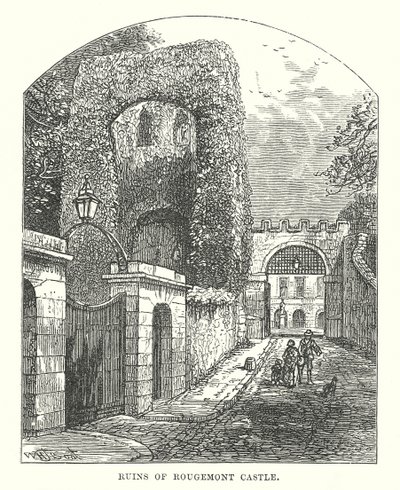 Rougemont Kalesi Harabeleri (gravür) by English School