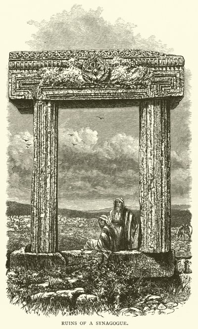 Sinagog Harabeleri (gravür) by English School
