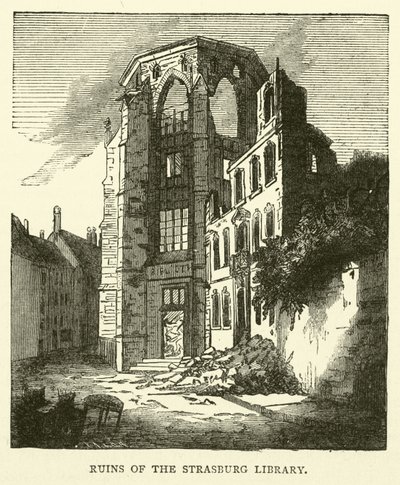 Strasburg Kütüphanesi Harabeleri, Eylül 1870 by English School