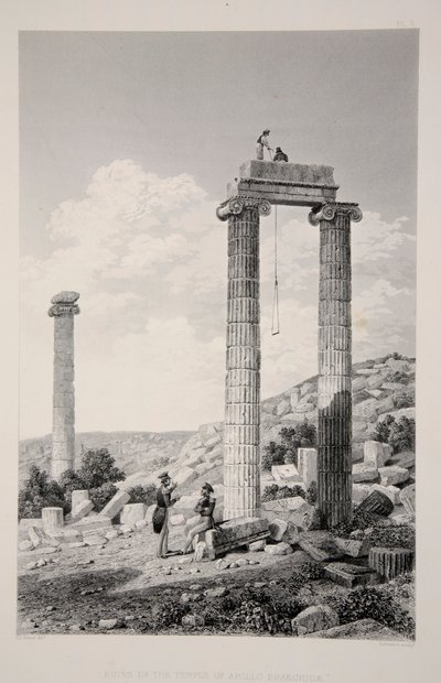 Apollo Branchidae Tapınağı kalıntıları, pub. 1863 litografi. by English School