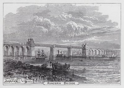 Runcorn Köprüsü (gravür) by English School