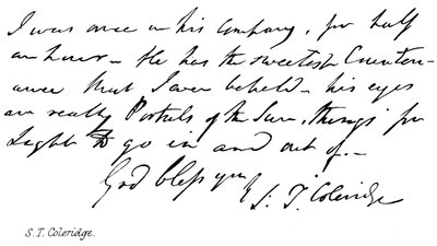 S T Coleridge by English School