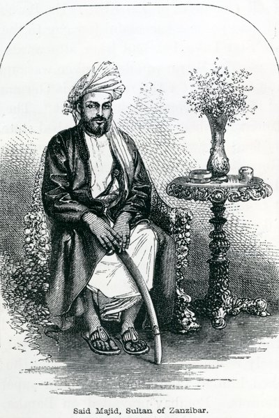 Zanzibar Sultanı Said Majid (gravür) by English School