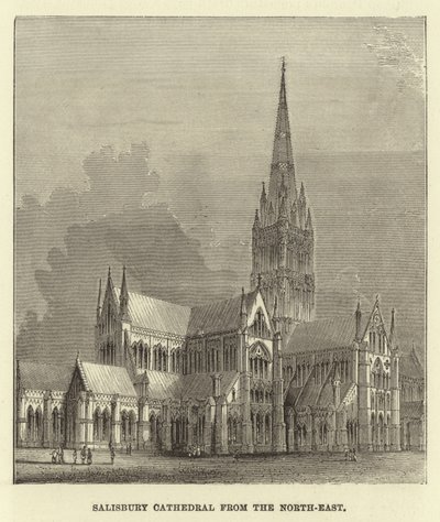 kuzey-doğudan Salisbury Katedrali by English School