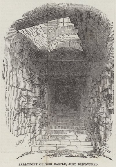 Windsor Kalesi Sallyport, yeni keşfedildi (gravür) by English School