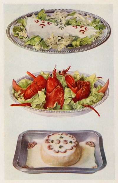 Somon Mayonezi; Istakoz Salatası; Balık Sufle (renkli taş) by English School