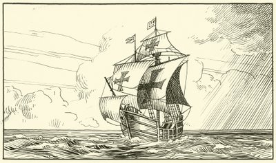 Santa Maria (kağıt üzerine mürekkep) by English School