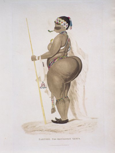 Sartjee, The Hottentot Venus, 1810 (el renkli gravür) by English School