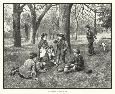 Parkta Cumartesi (gravür) by English School