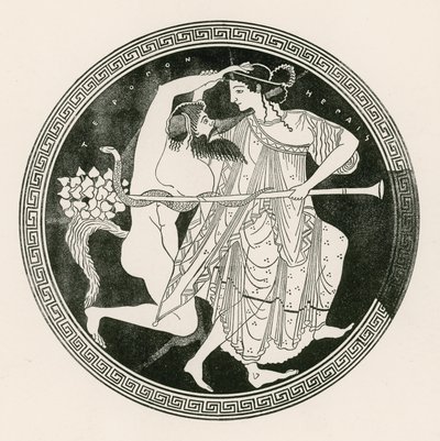 Satyr ve Maenad (gravür) by English School