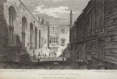 Savoy Şapeli ve Sarayı, Londra, 1807 by English School