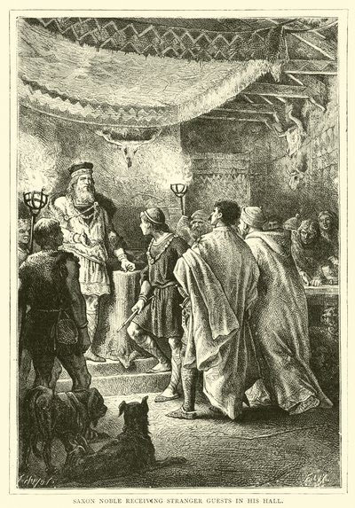 Saxon Noble, salonunda yabancı misafirleri ağırlarken by English School