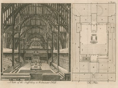 Westminster Hall'da İskele by English School