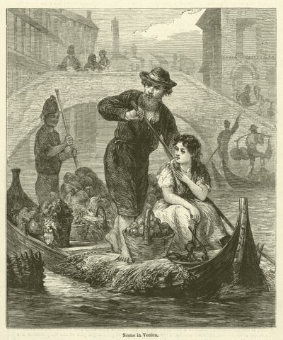 Venedik sahnesi (gravür) by English School