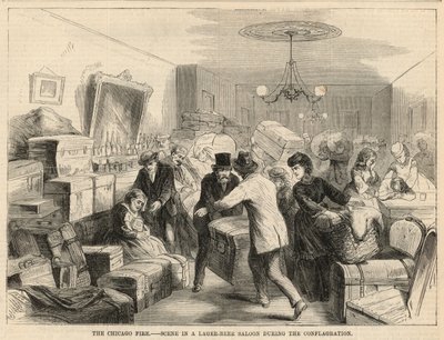 Yangın sırasında birahanede bir sahne by English School
